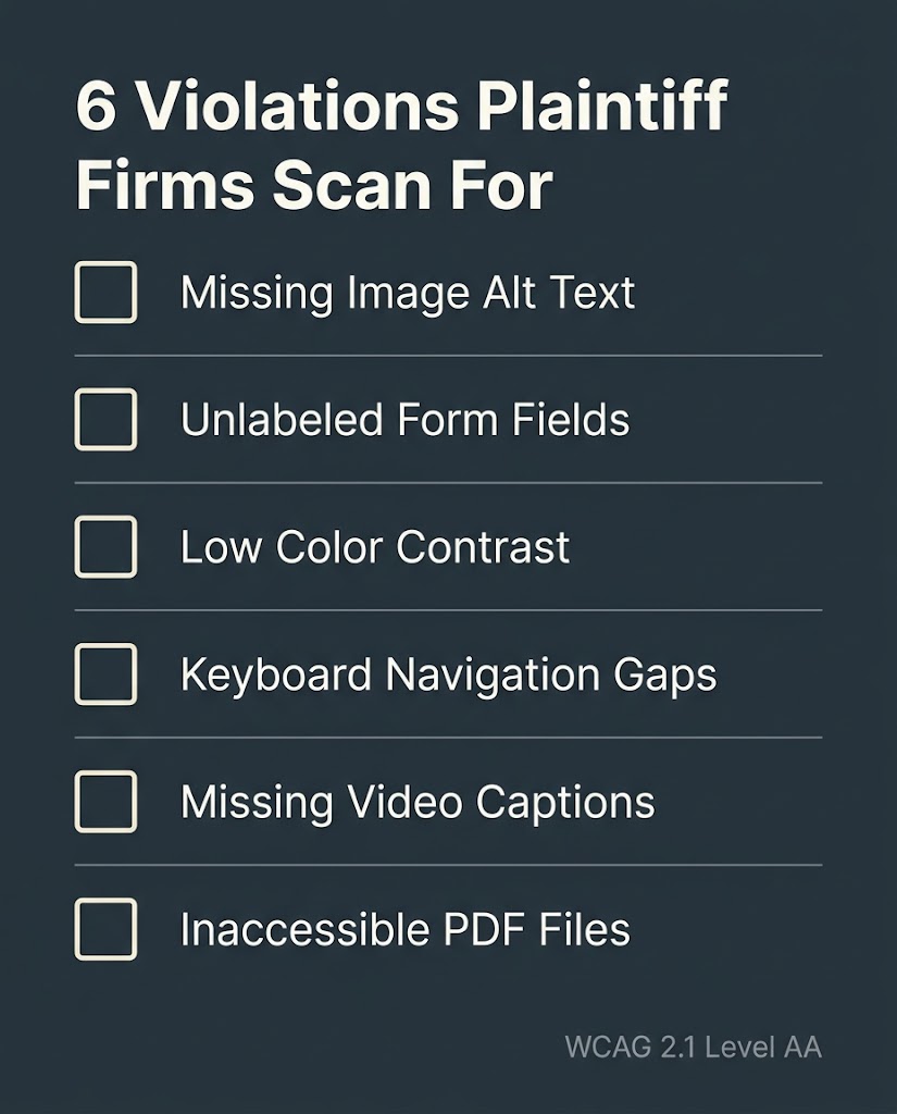 ada wcag violations checklist