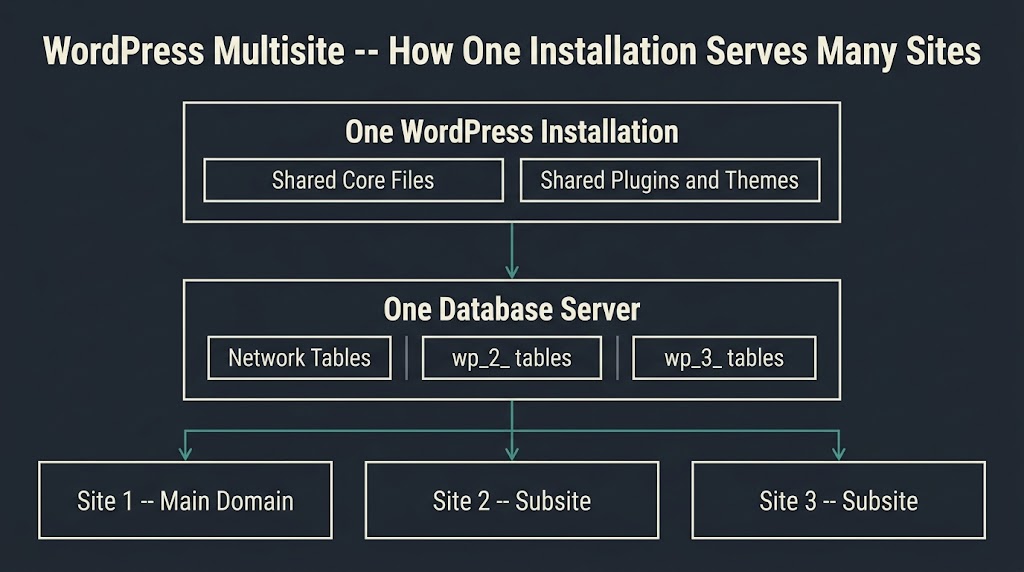 wordpress multisite architecture diagram