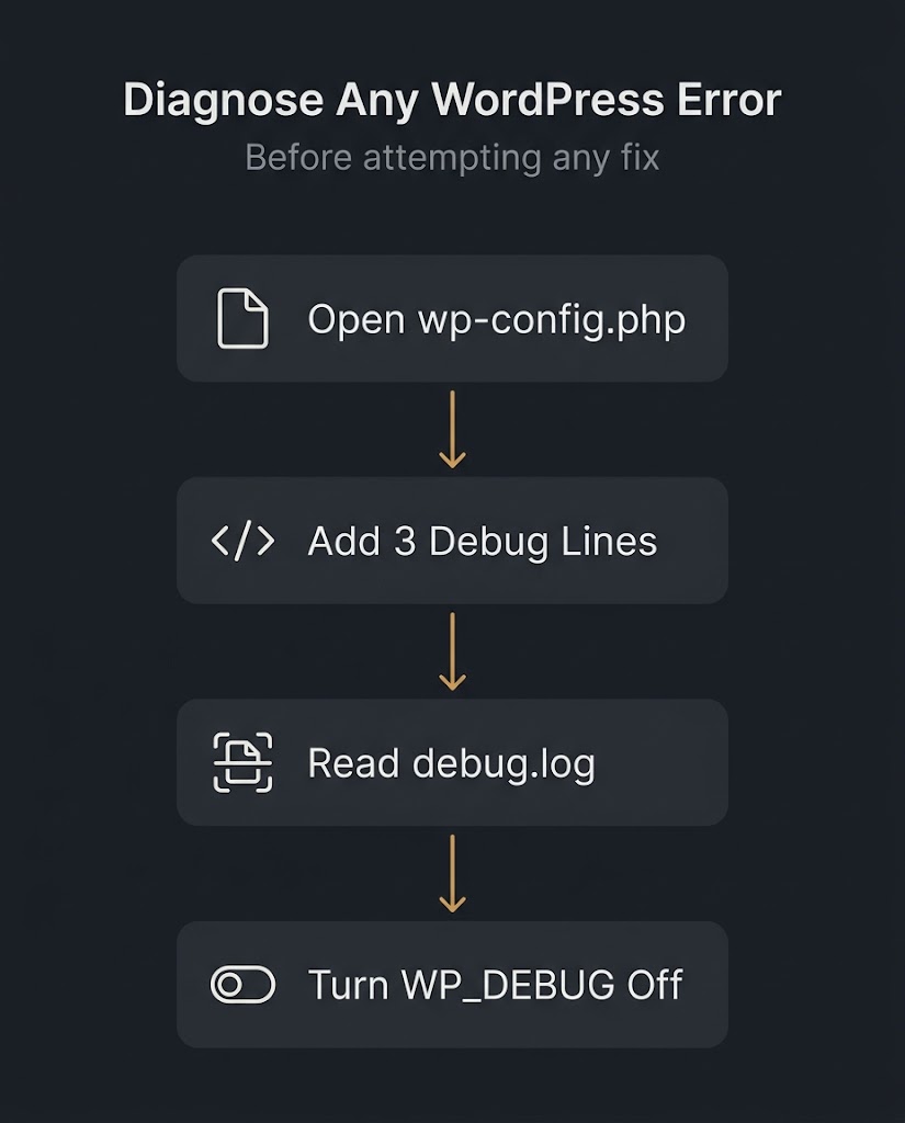 wordpress wpdebug diagnostic process